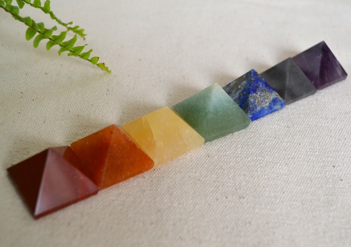 Set Piramide 7 Chakra din Cristale Naturale - imagine 2