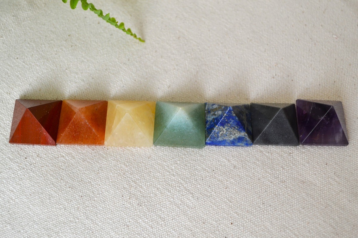 Set Piramide 7 Chakra din Cristale Naturale - imagine 3