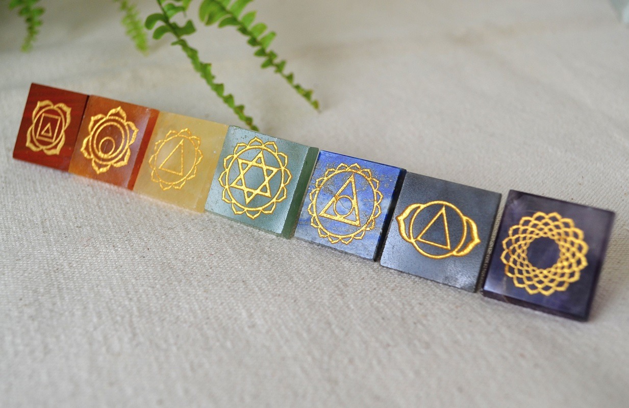 Set Piramide 7 Chakra din Cristale Naturale