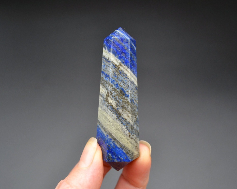 Bagheta Lapis Lazuli cu Dublu Varf 6 fatete, 7.7 cm - imagine 2