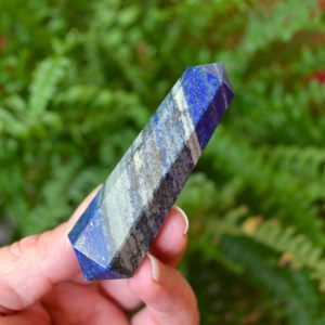Bagheta Lapis Lazuli cu Dublu Varf 6 fatete, 7.7 cm