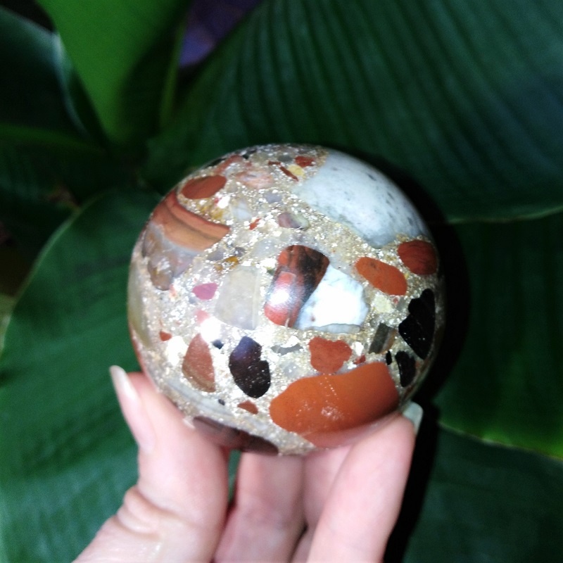 Sfera Mozaic Multi Jasper 5.6cm - imagine 4