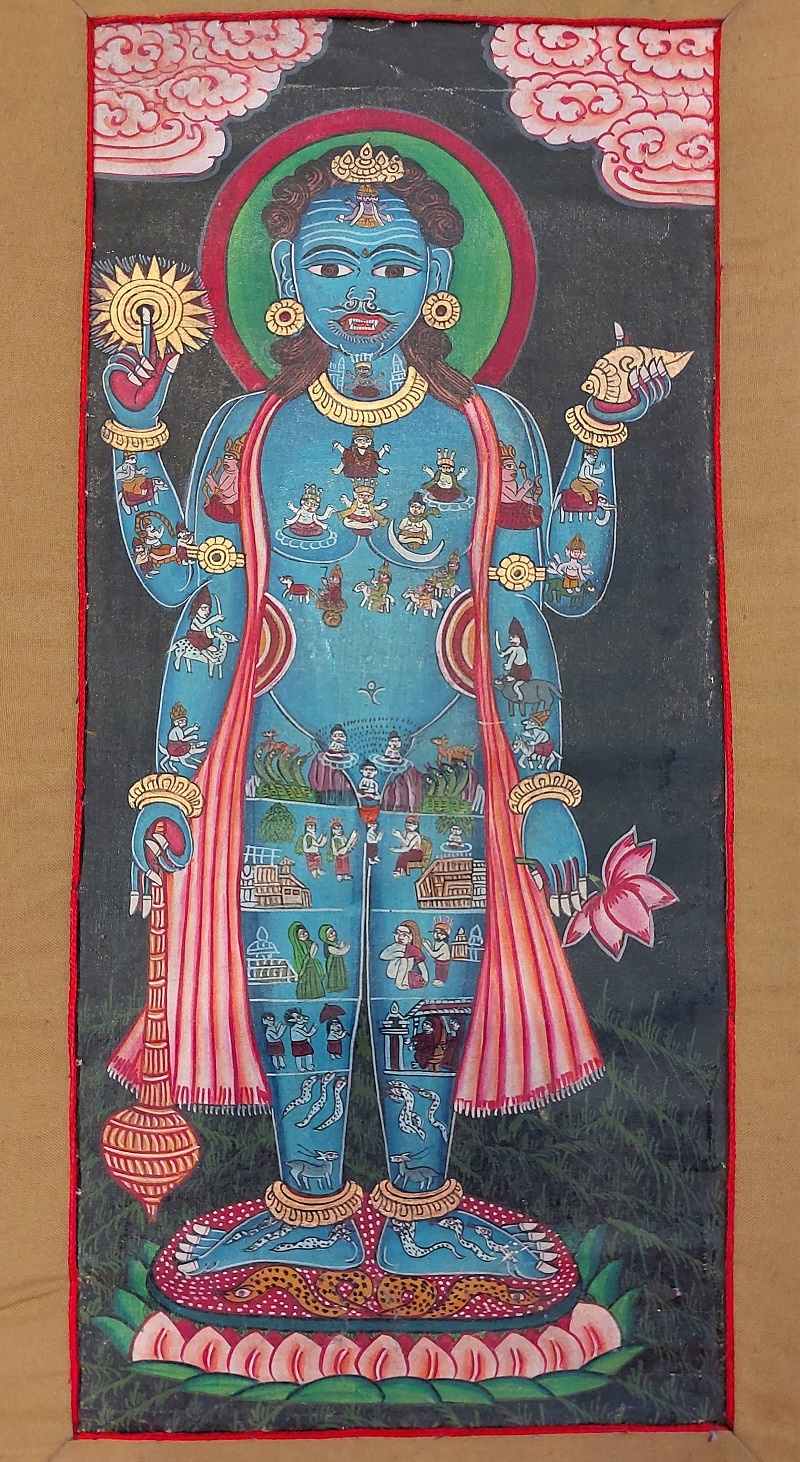 Thangka Tibetana Vishnu - imagine 8