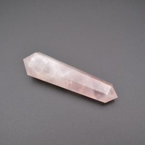 Bagheta Cuart Roz cu Dublu Varf 6 fatete, 8 cm