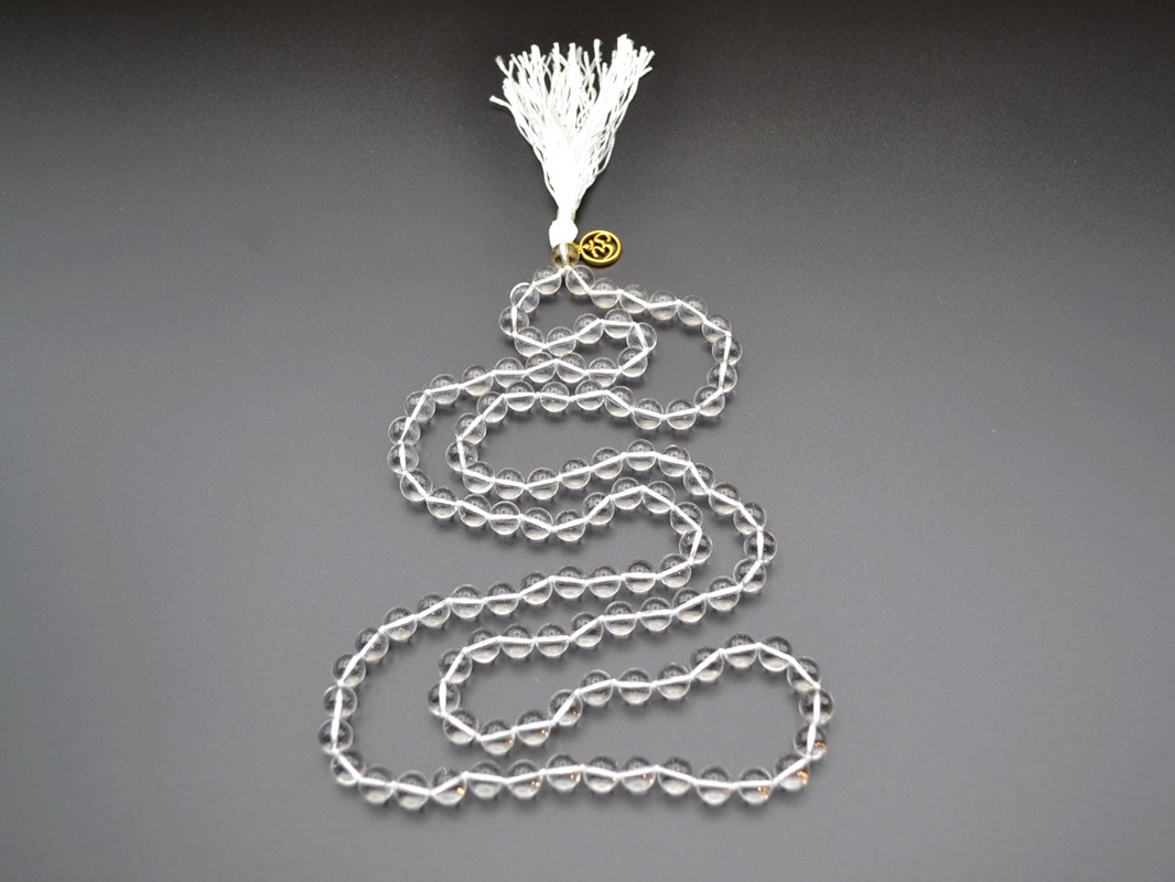 Mala Budista Cuart Tibetan 8mm, cu noduri - imagine 3