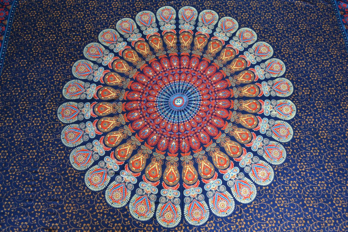 Pareo/Sarong Barmeri Mandala Blue Red - imagine 4