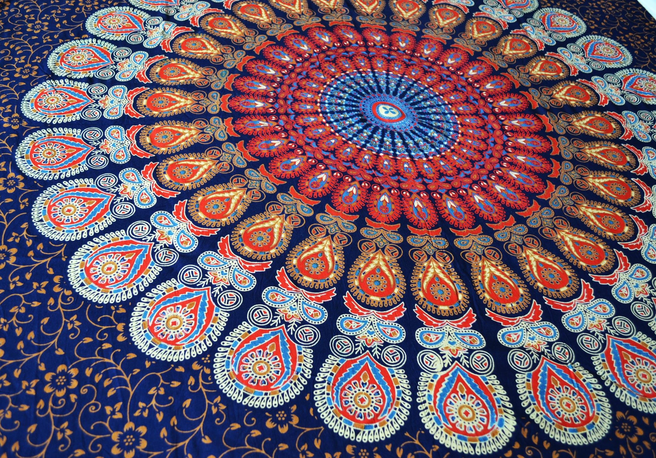 Pareo/Sarong Barmeri Mandala Blue Red - imagine 3