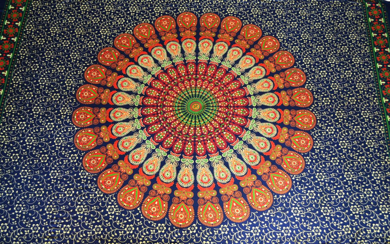 Pareo/Sarong Barmeri Mandala Brown - imagine 2