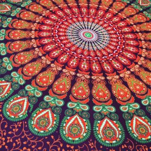 Pareo/Sarong Barmeri Mandala Green Red