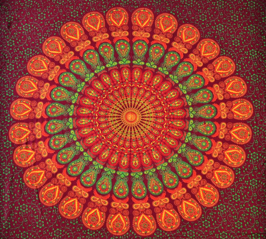 Pareo/Sarong Barmeri Mandala Orange - imagine 2