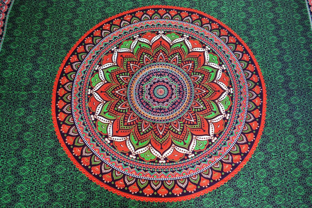 Pareo/Sarong Umrao Mandala Green Red - imagine 4