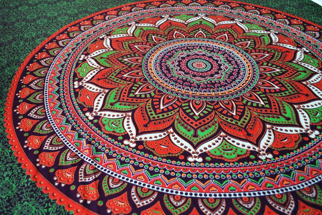 Pareo/Sarong Umrao Mandala Green Red - imagine 3