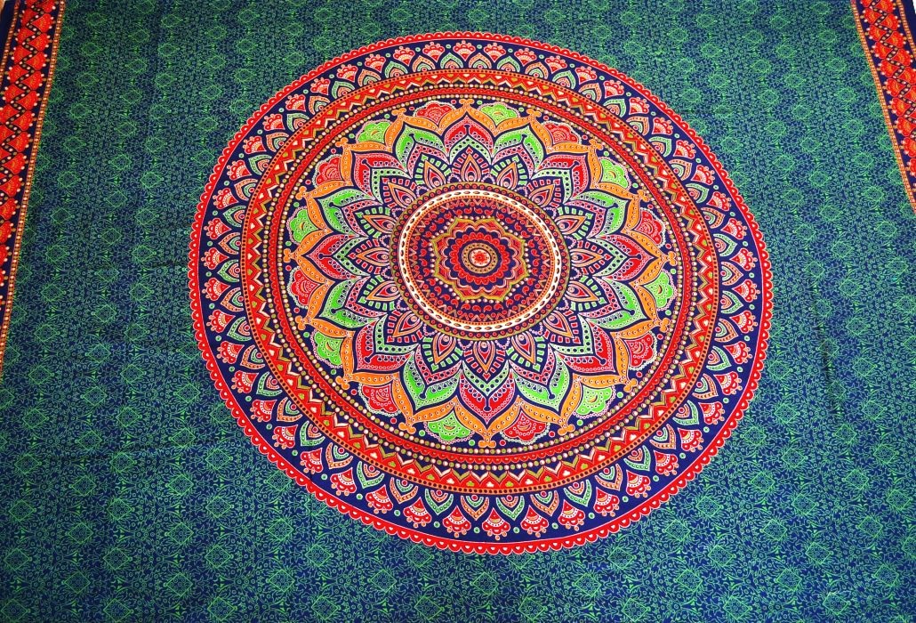 Pareo/Sarong Umrao Mandala Green-Orange - imagine 4