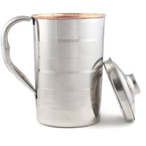 Carafa Cupru cu Invelis din Otel Inoxidabil si Capac, 1600ml