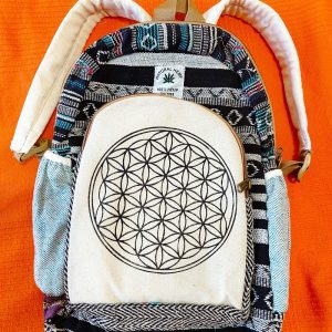 Rucsac Canepa si Bumbac Flower of Life Mediu