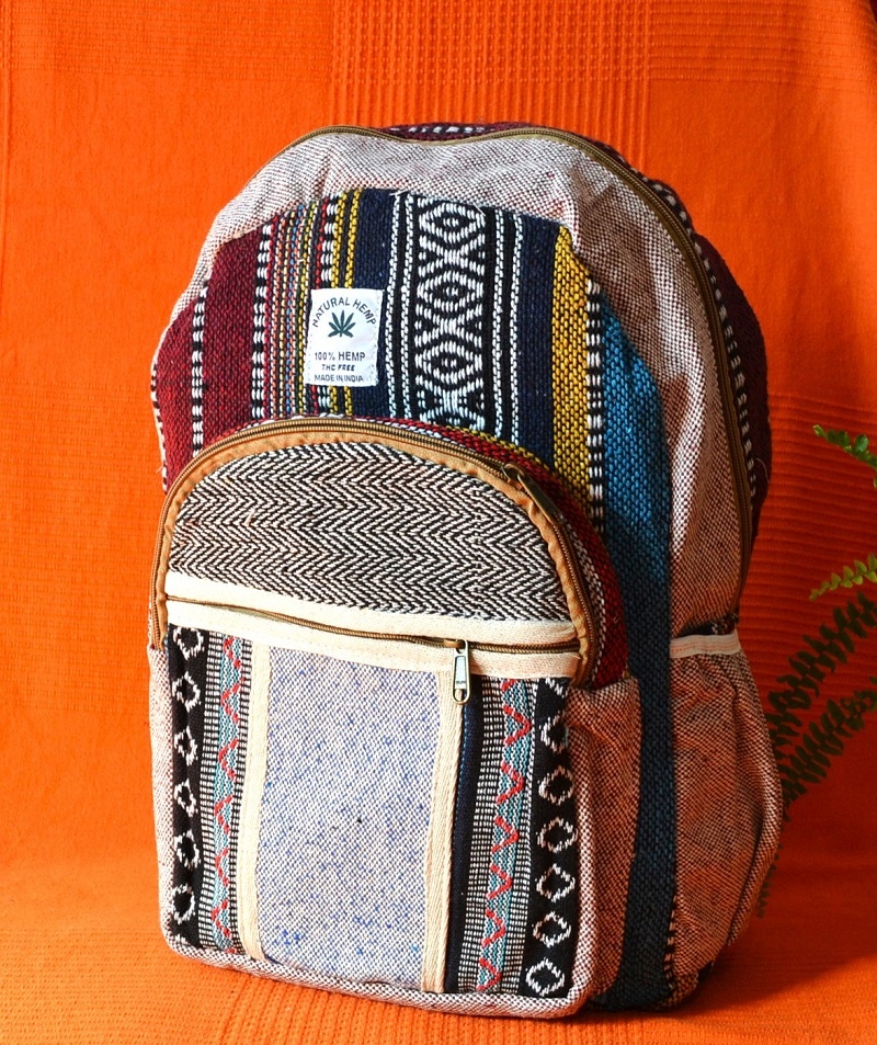 Rucsac Canepa si Bumbac Multicolor Mare - imagine 2