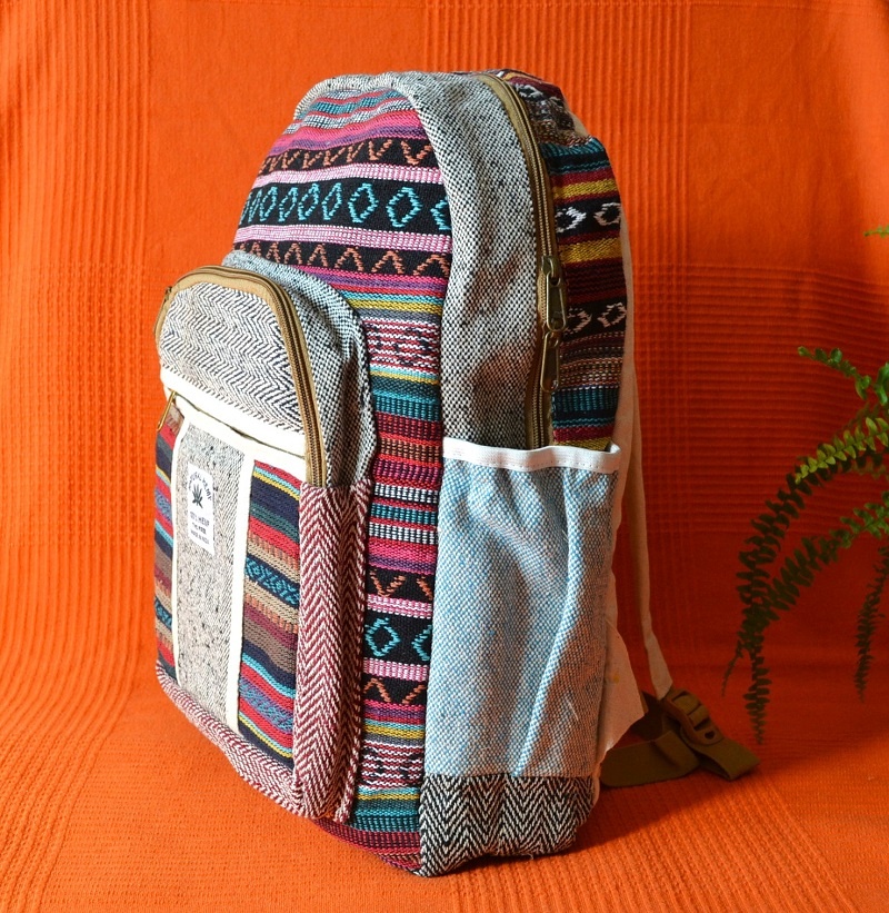 Rucsac Canepa si Bumbac Multicolor Mare - imagine 2