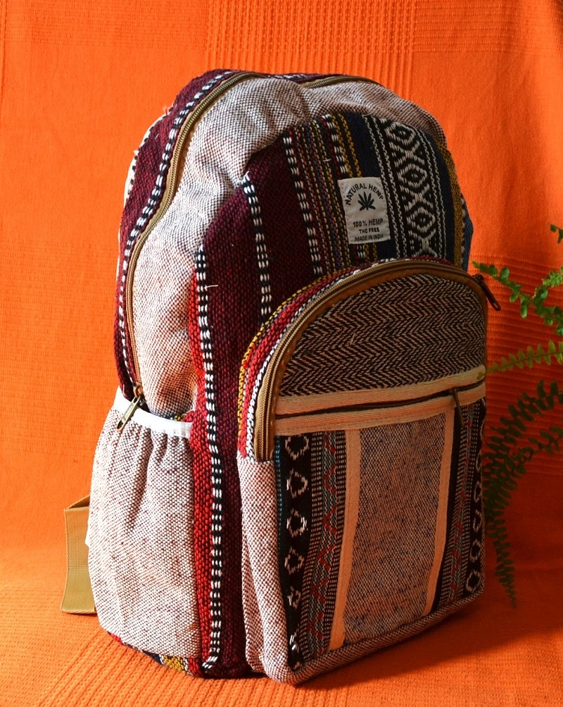 Rucsac Canepa si Bumbac Multicolor Mare - imagine 4