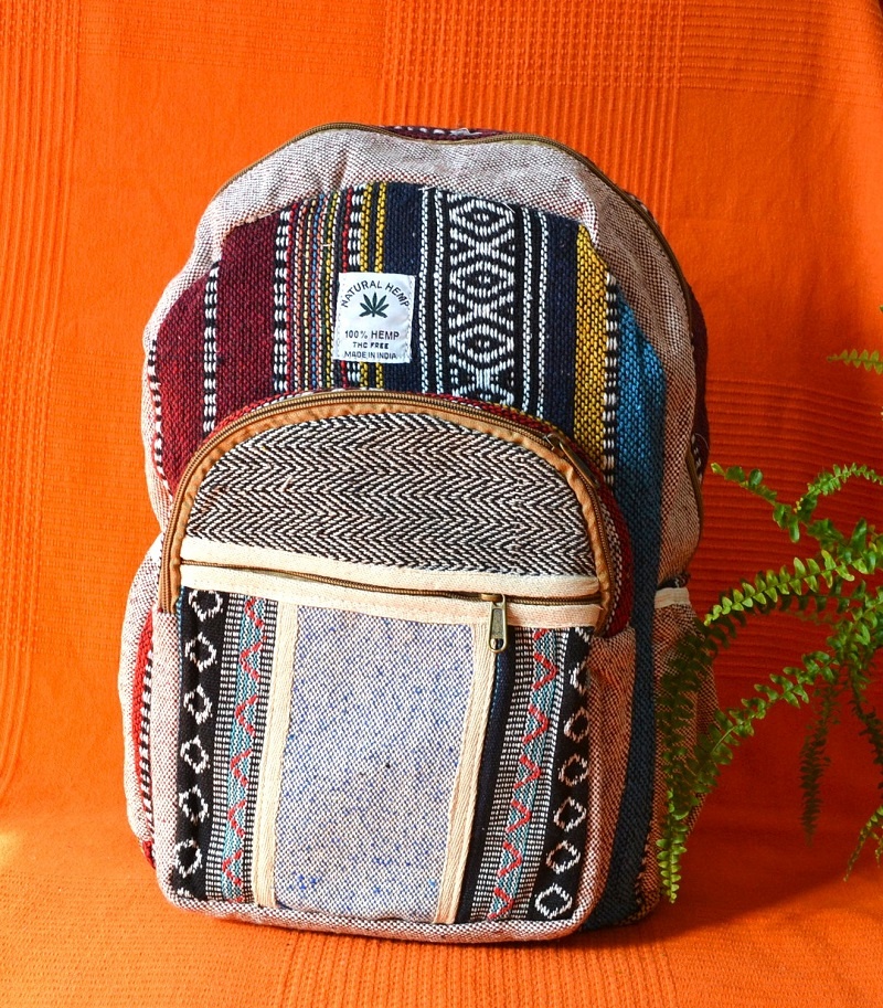 Rucsac Canepa si Bumbac Multicolor Mare