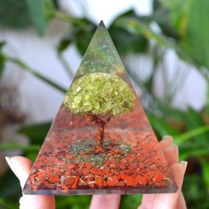 Piramida Orgonica Copacul Vietii, Peridot si Jasp Rosu