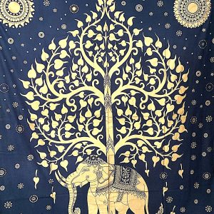Panza Elephant Tree Gold Blue
