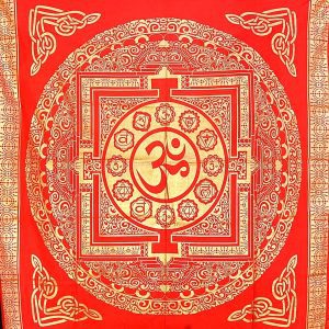 Panza Mandala Om Gold Red