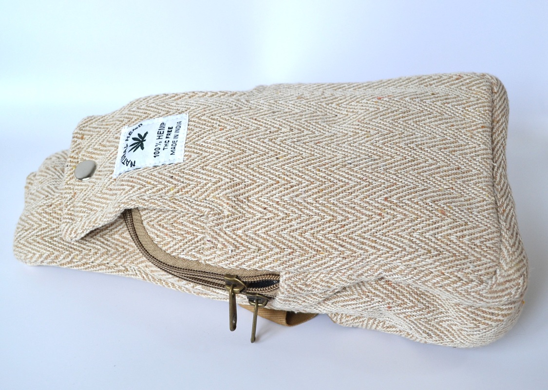 Rucsac Crossbody din Canepa Bej - imagine 3