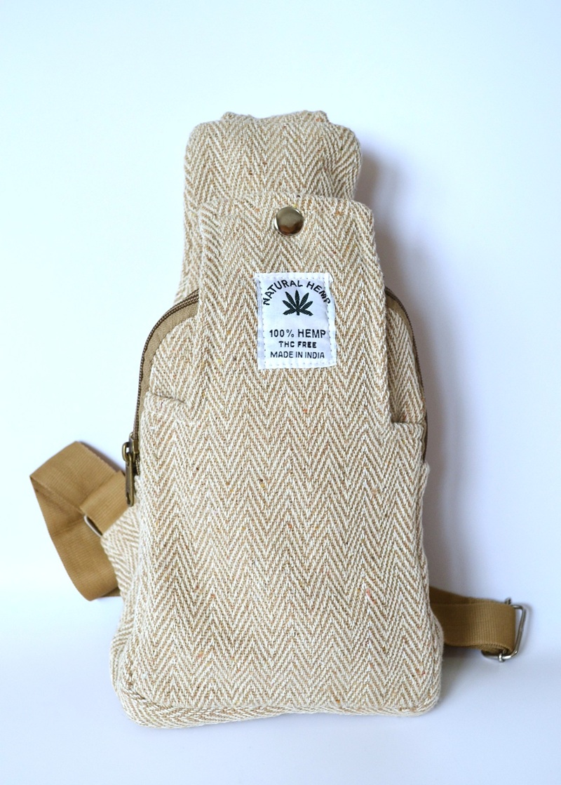 Rucsac Crossbody din Canepa Bej - imagine 2