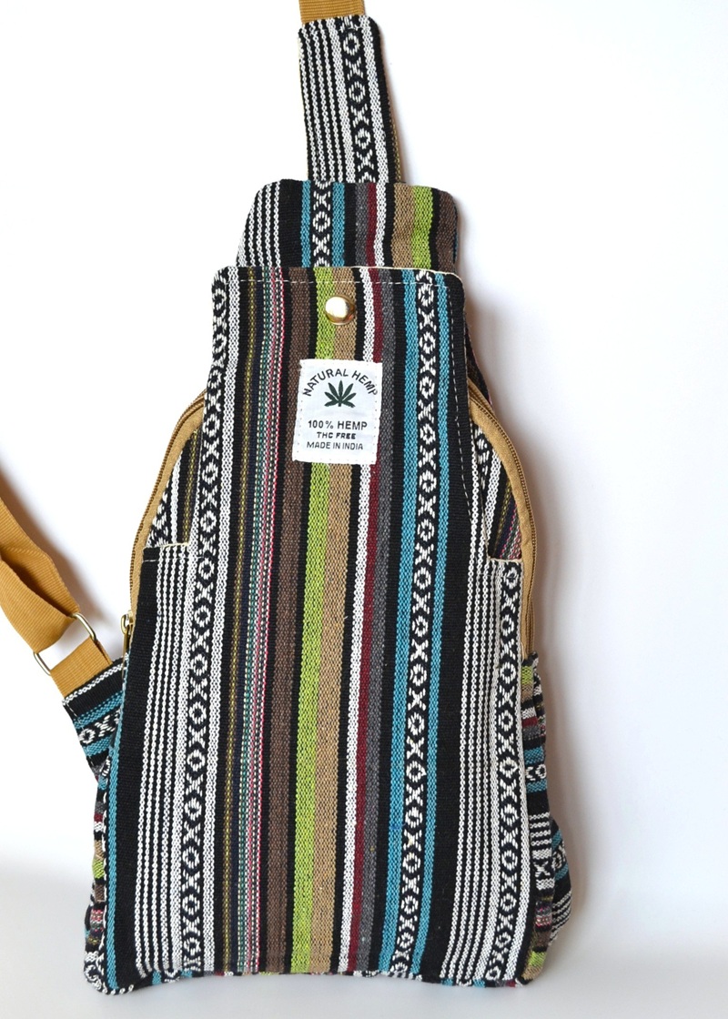 Rucsac Crossbody din Canepa Multicolor Mare - imagine 2