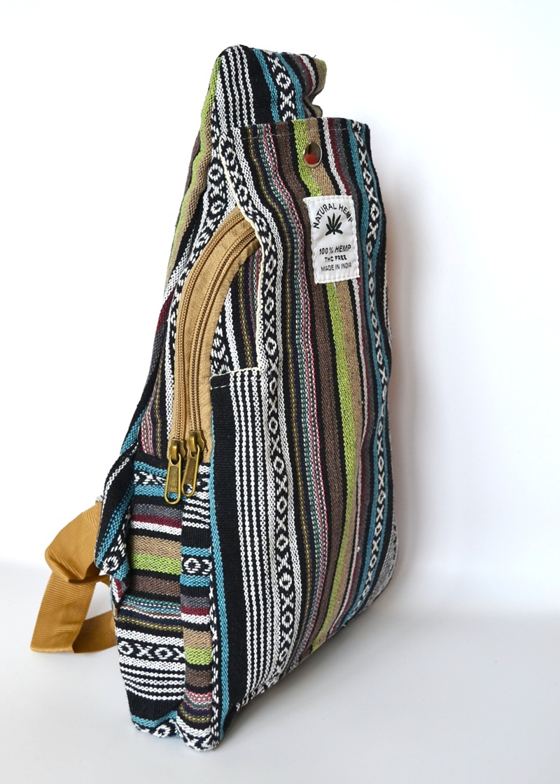 Rucsac Crossbody din Canepa Multicolor Mare