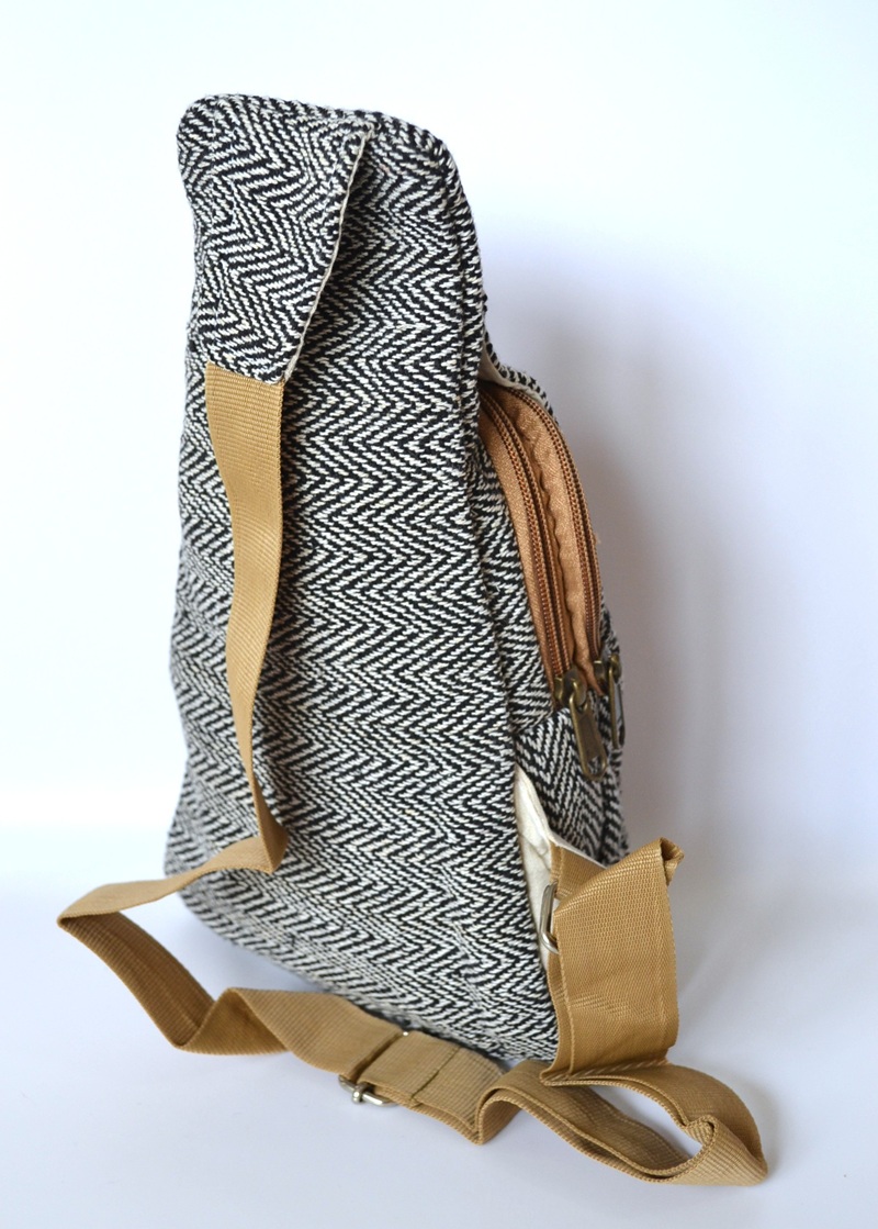 Rucsac Crossbody din Canepa Negru - imagine 3