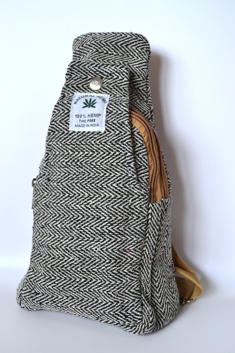 Rucsac Crossbody din Canepa Negru