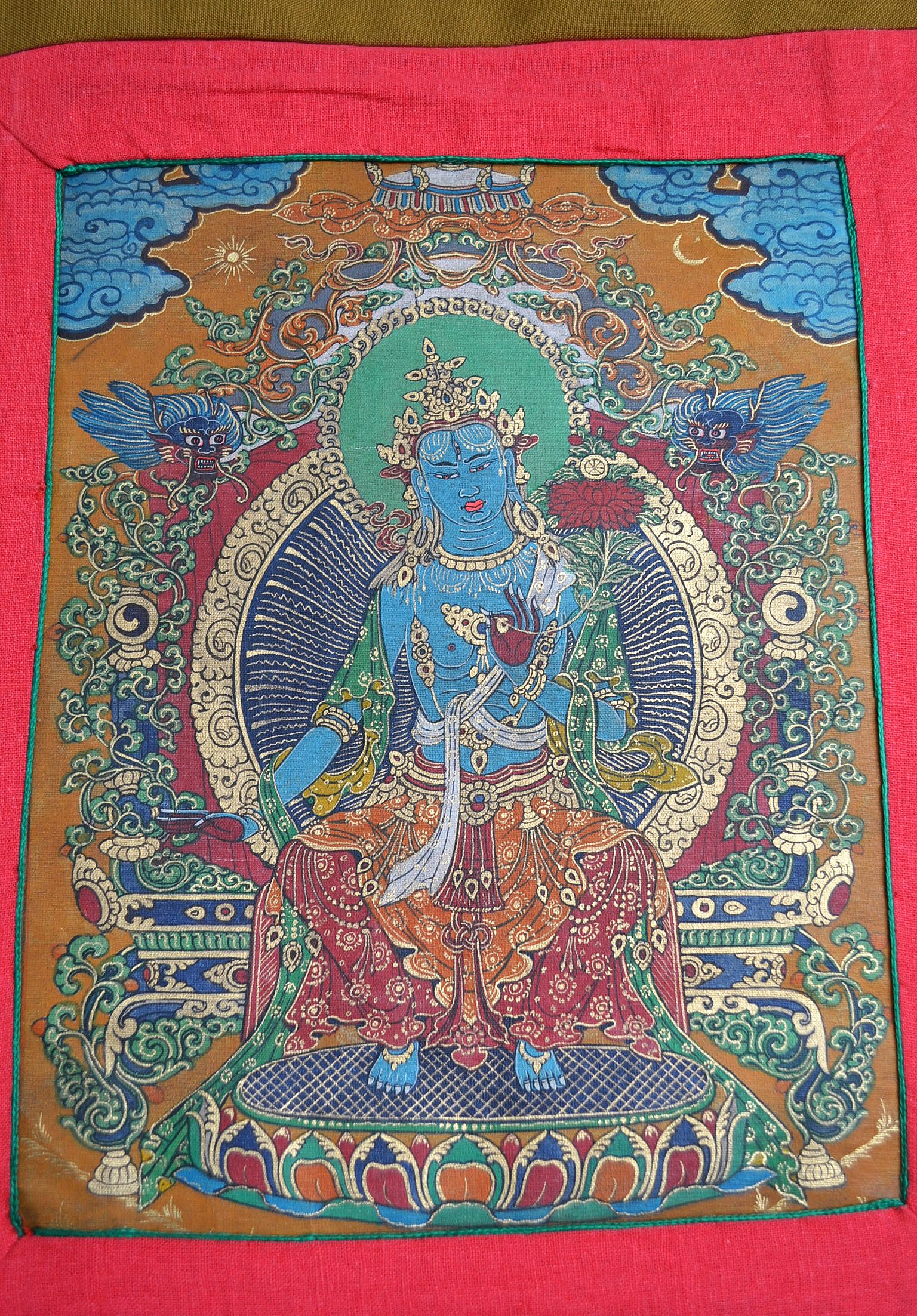 Thangka Tibetana Tara Albastra - imagine 4